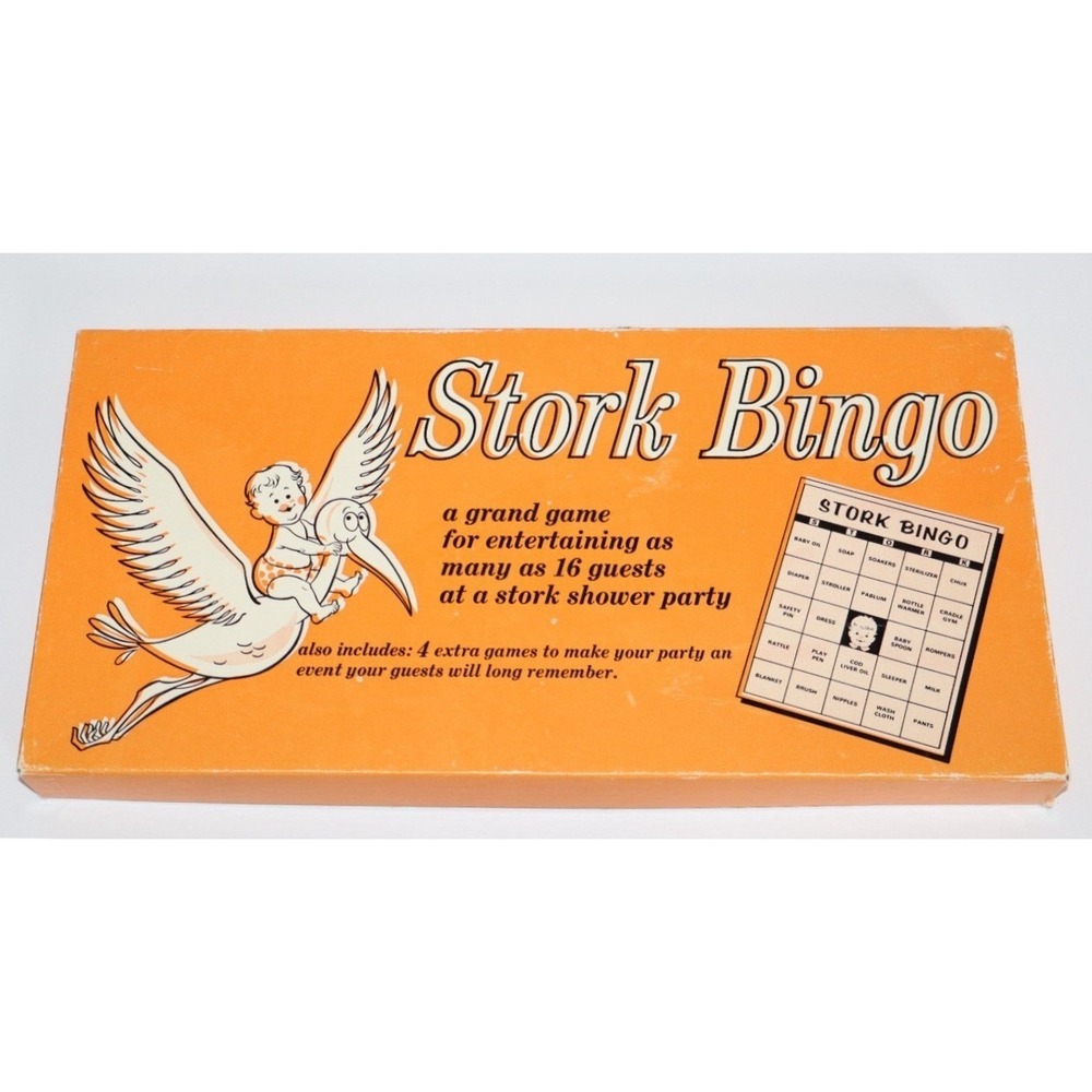Vintage Leister Game Co STORK BINGO Baby Shower Party Game! #1026 Never Used